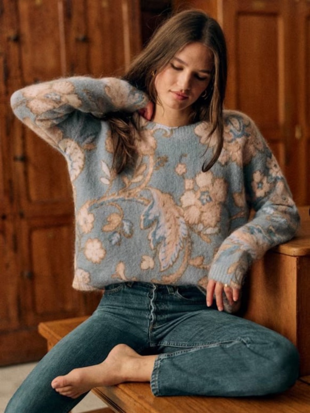 Sezane NWOT HÉLÈNE JUMPER Floral Print